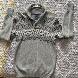 American Eagle Outfitters Gray Geometric Knit Sweater